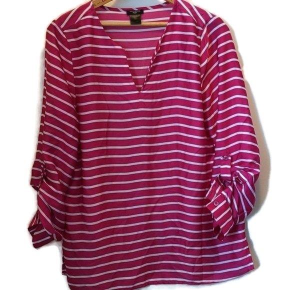 Ann Taylor Tops - Ann Taylor Women's Size Petite MP Lightweight Striped Popover Top